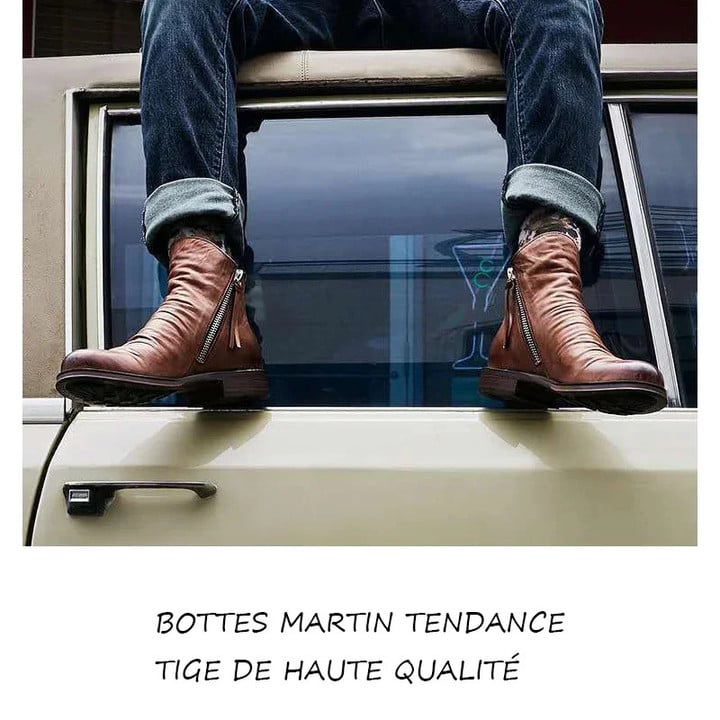 Bottes en cuir vintage pour hommes【LIVRAISON GRATUITE】