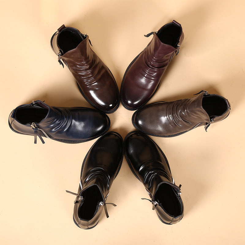 Bottes en cuir vintage pour hommes【LIVRAISON GRATUITE】