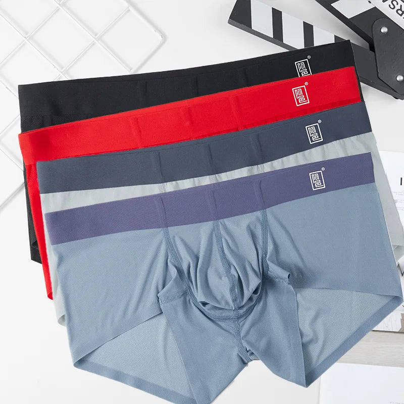 Boxer ultra-fin sans couture en soie glacée pour hommes