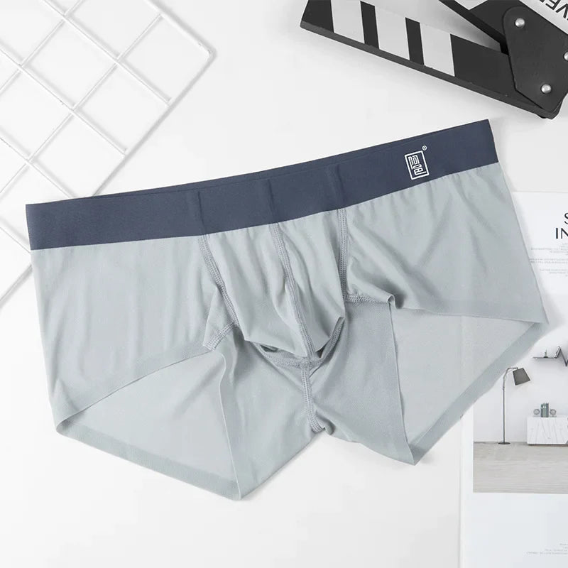 Boxer ultra-fin sans couture en soie glacée pour hommes