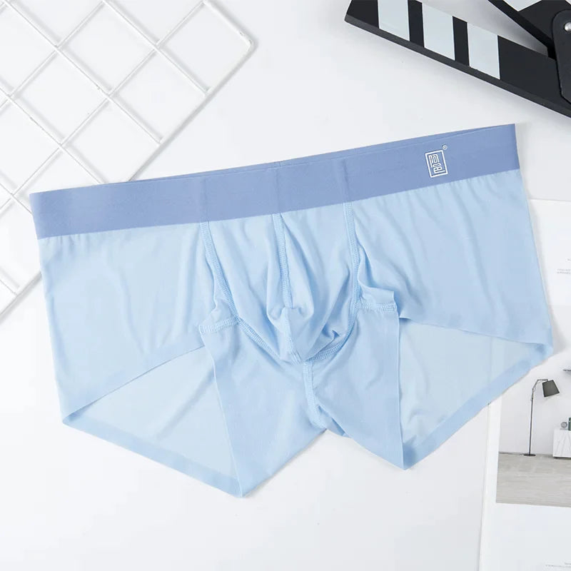 Boxer ultra-fin sans couture en soie glacée pour hommes