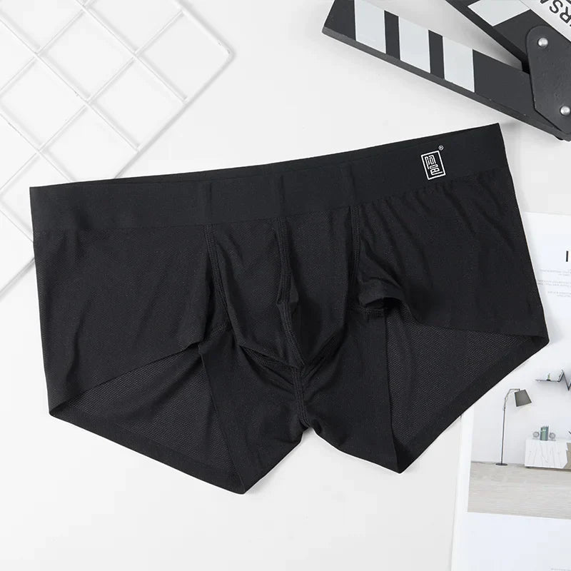 Boxer ultra-fin sans couture en soie glacée pour hommes