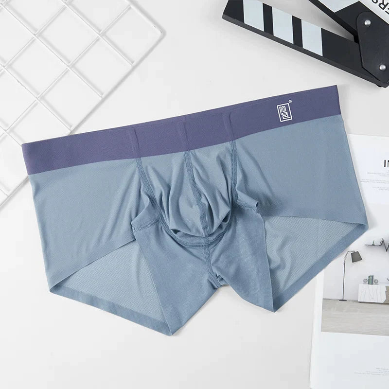 Boxer ultra-fin sans couture en soie glacée pour hommes