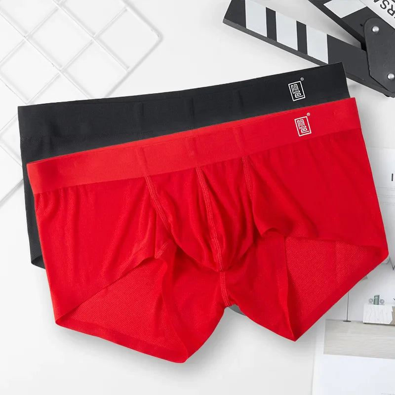 Boxer ultra-fin sans couture en soie glacée pour hommes