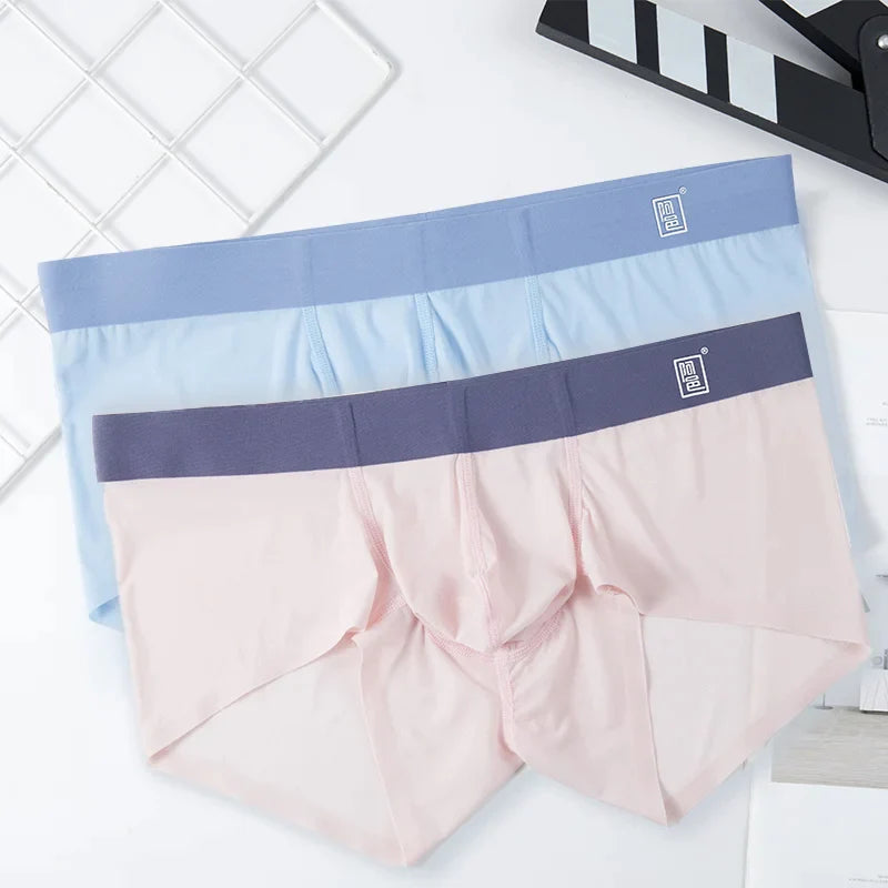 Boxer ultra-fin sans couture en soie glacée pour hommes