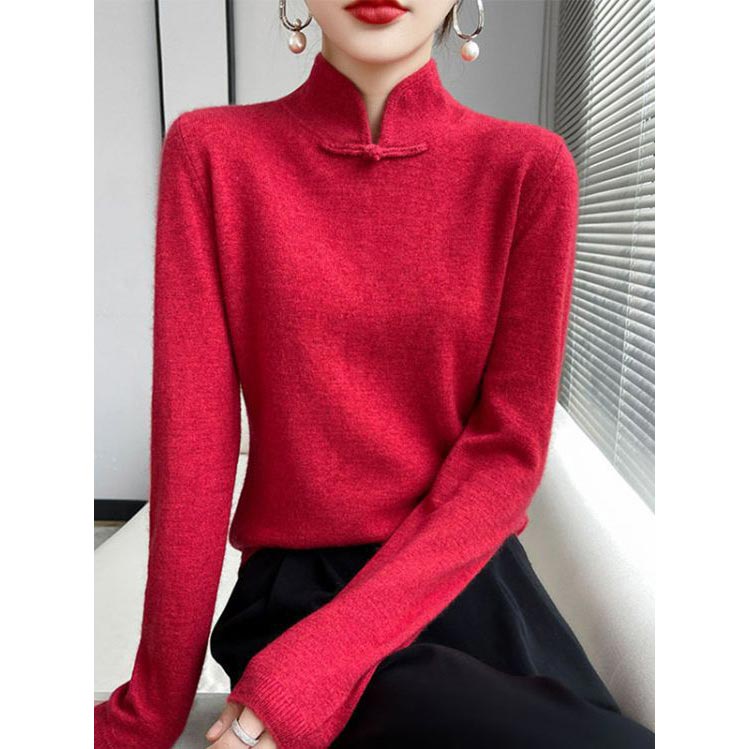 Pull tricoté à demi-col roulé avec boucle rétro, hiver💖Achetez-en 2 livraison gratuite🥰