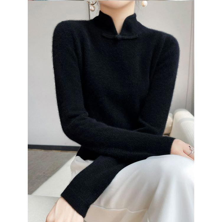 Pull tricoté à demi-col roulé avec boucle rétro, hiver💖Achetez-en 2 livraison gratuite🥰