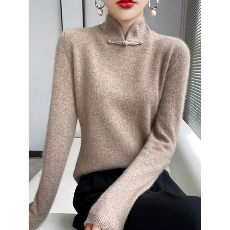 Pull tricoté à demi-col roulé avec boucle rétro, hiver💖Achetez-en 2 livraison gratuite🥰