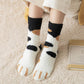 Chaussettes épaisses à griffes de chat, chaussettes de sol en velours corail