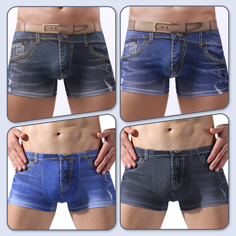 Caleçon créatif aspect denim pour hommes