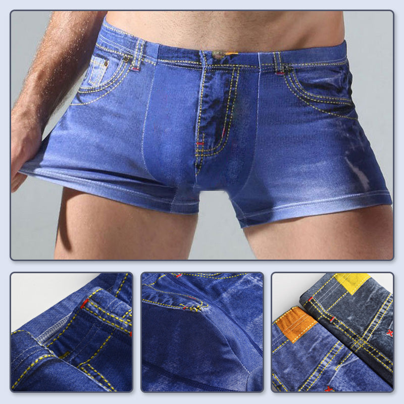 Caleçon créatif aspect denim pour hommes